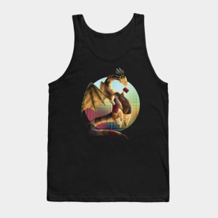 Kawaii Librarian Dragon - With Background Tank Top